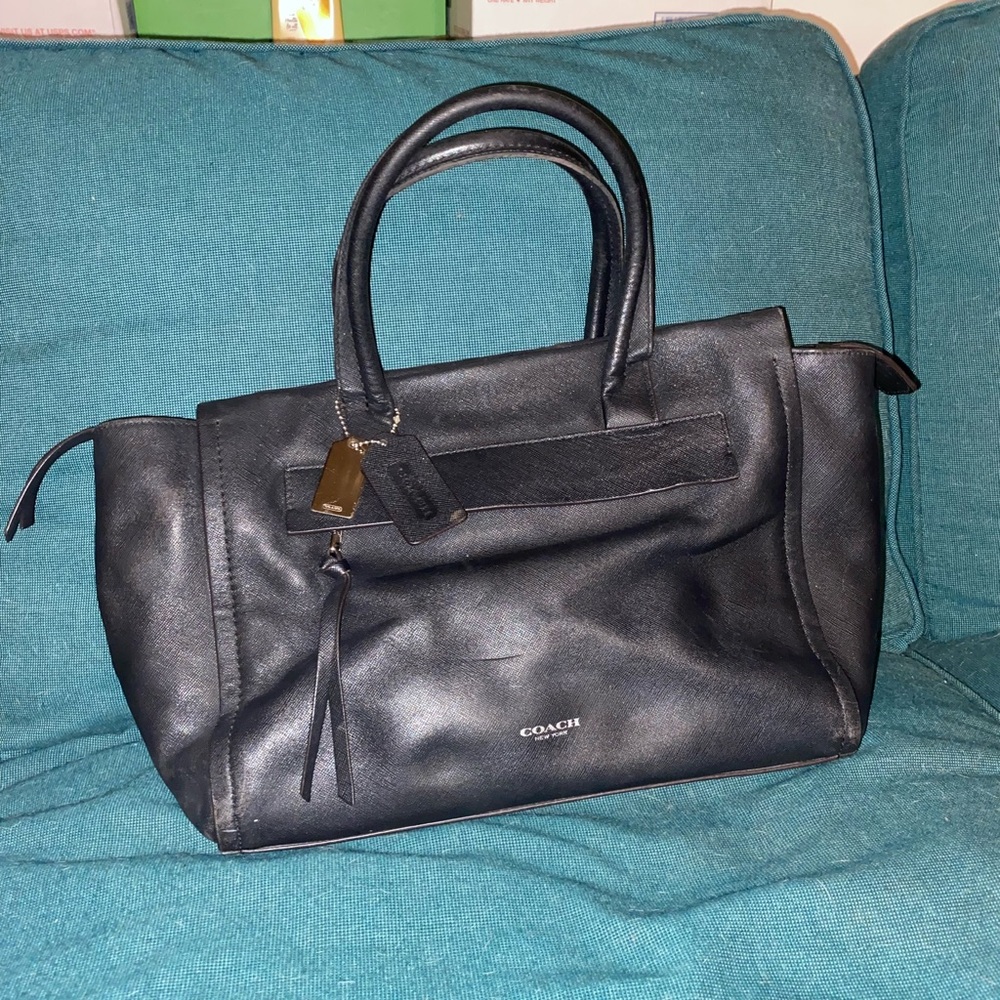 Coach Black Leather Satchel Timeless Design